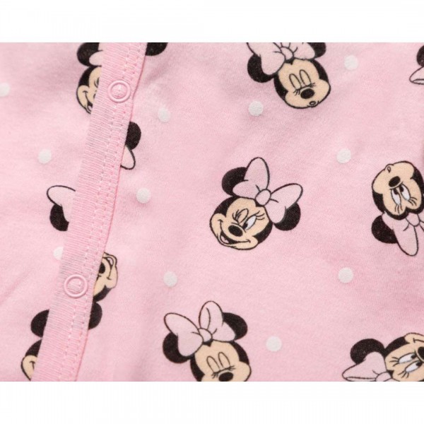 Set of 3 pieces. Bodysuit, Bodysuit, Bib, Minnie Mouse Roz, from 100% Cotton