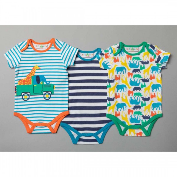Children's Bodysuits PACKAGING 3 pieces SAFARI from 100% Cotton