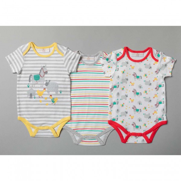 Children's Bodysuits PACKAGING 3 pieces FARM from 100% Cotton