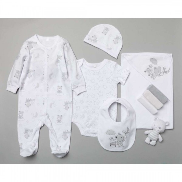 Multipack of 5 pcs, Bodysuit, bodysuit, hat, bib, gloves gift bag, book, Humphries Corner, from 100% Cotton