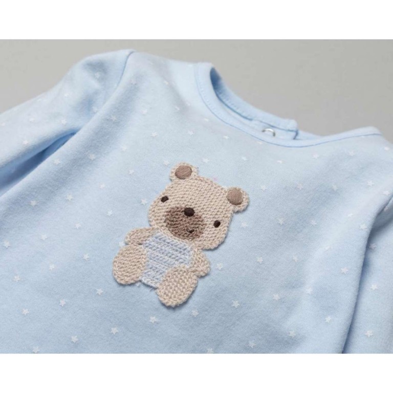 Crochet Applique Bear Sleeper, made of 100% Cotton.