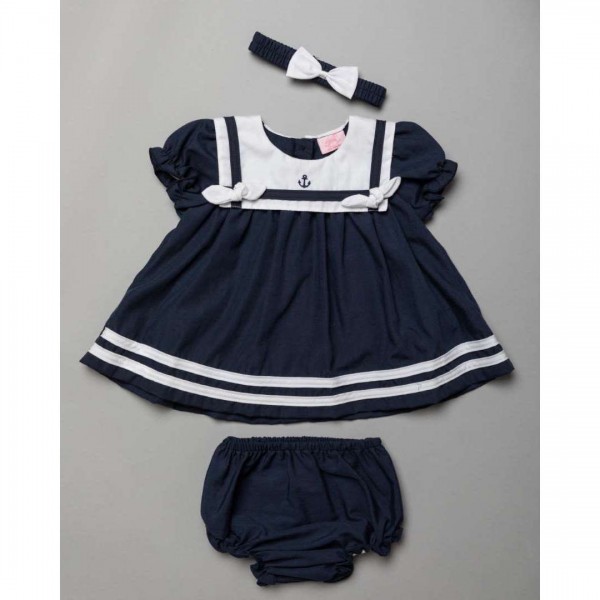 Set of 3 pieces., Dress, Panty, Sailor Hair Ribbon, from 65% Cotton and 35% Polyester Woven.
