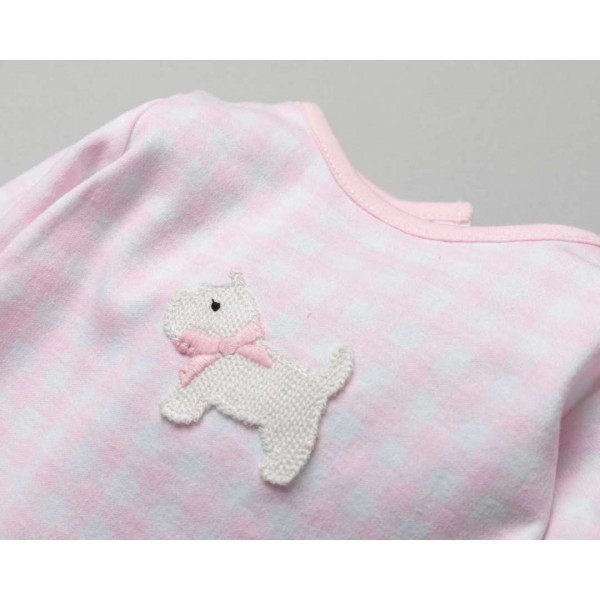 Scottie Dog Crochet Applique Sleeper, made of 100% Cotton