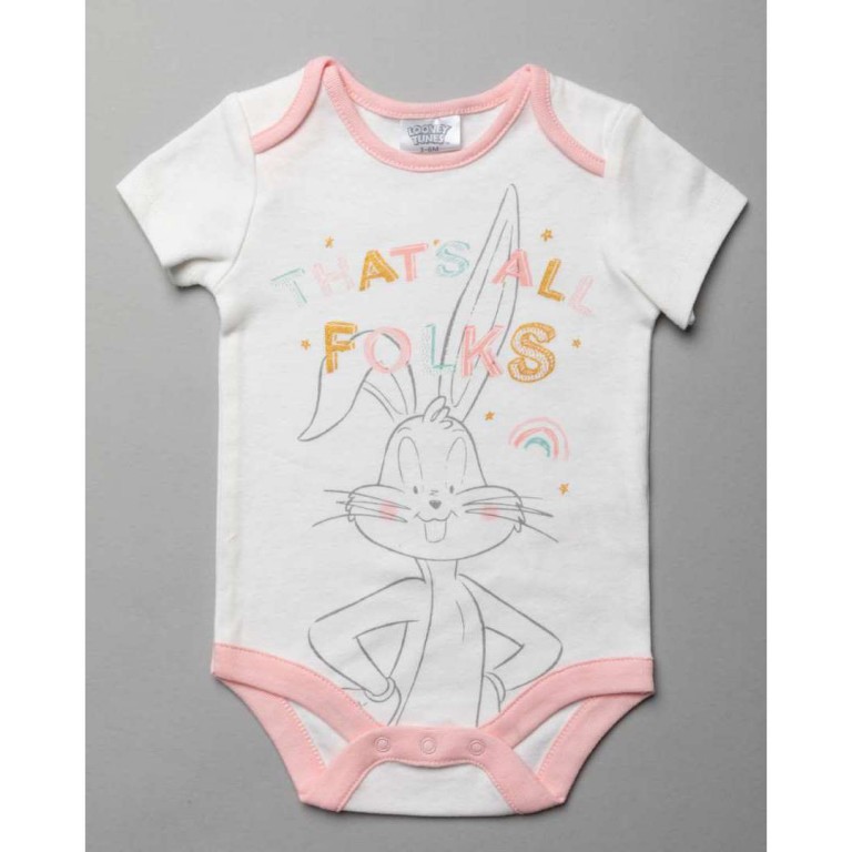 Baby Bodysuits PACKAGING 2 pieces, Bugs Bunny Looney Tunes, from 100% Cotton