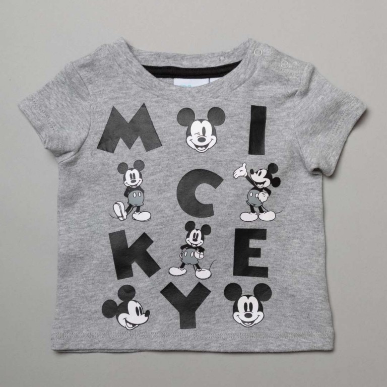 Set of 3 pieces, T-shirt, Sorts, Bib, Mickey Mouse Monochrome, from 100% Cotton