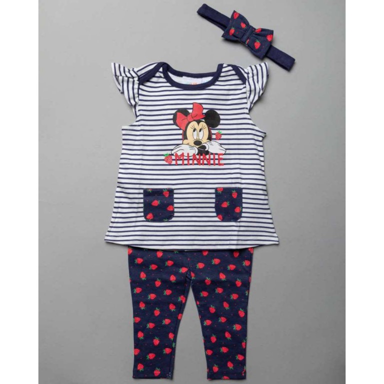 Set of 3 pieces, Tunic, Leggings, Hair Ribbon, Minnie, from 100% Cotton