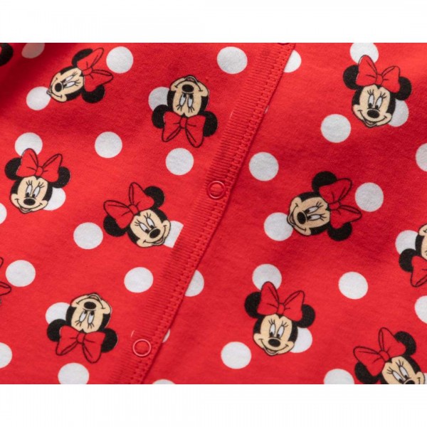 Set of 3 pieces. Bodysuit, Bodysuit, Bib, Minnie Mouse Red, from 100% Cotton