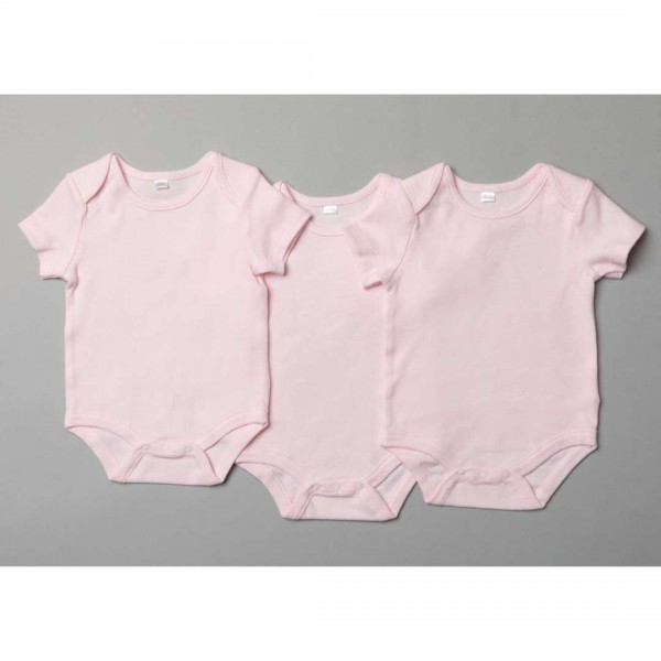 Children's Bodysuits PACKAGING 3 pieces MONOCHROME PINK from 100% Cotton