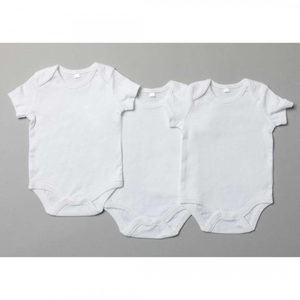 Children's Bodysuits PACKAGING 3 pieces MONOCHROM WHITE from 100% Cotton