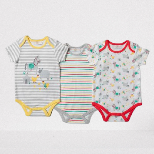 Children's Bodysuits PACKAGING 3 pieces FARM from 100% Cotton