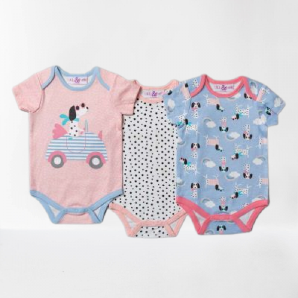 Children's Bodysuits PACKAGING 3 pieces DALMATIAN from 100% Cotton