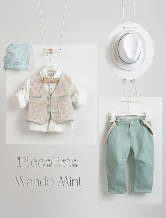 Piccolino Wando christening suit in Mint color