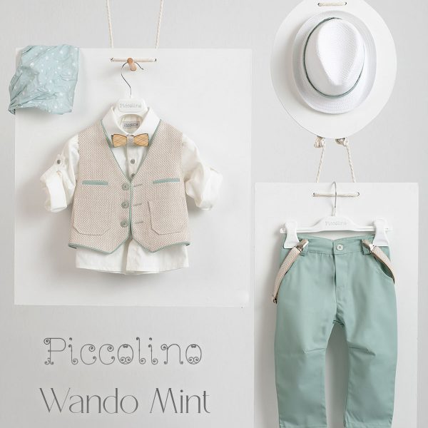 Piccolino Wando christening suit in Mint color