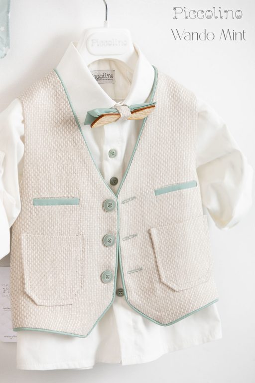 Piccolino Wando christening suit in Mint color