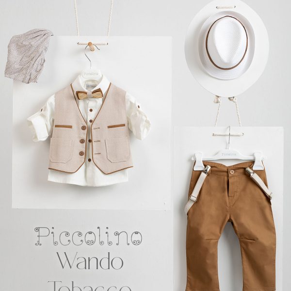 Βαπτιστικό κοστούμι Piccolino Wando σε χρώμα Tobacco