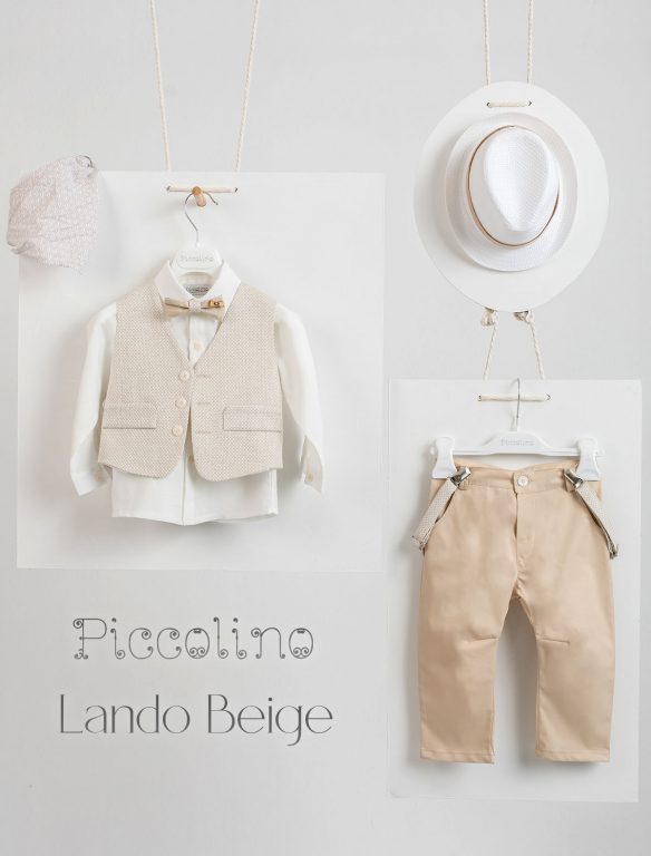 Piccolino Lando christening suit in Beige color