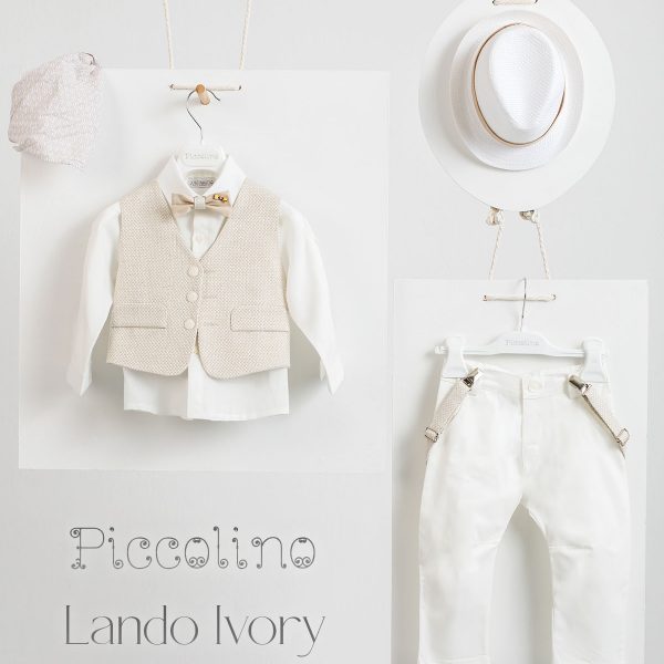 Piccolino Lando christening suit in Ivory color