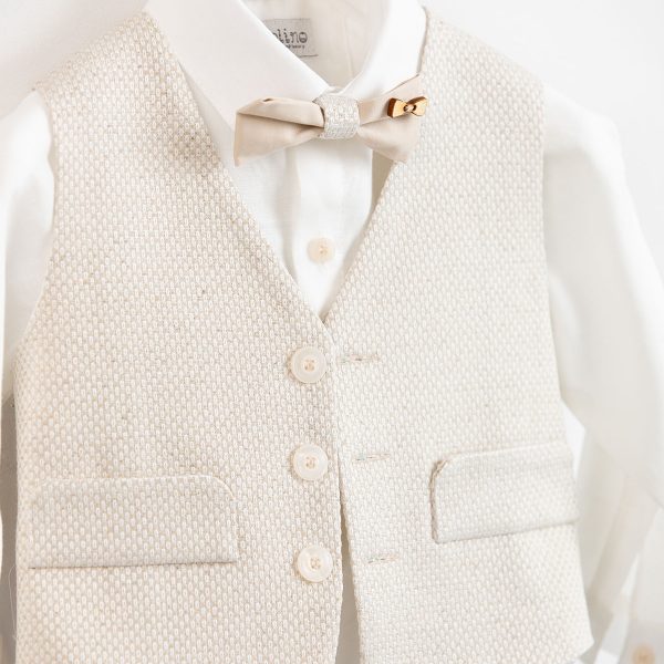 Piccolino Lando christening suit in Ivory color