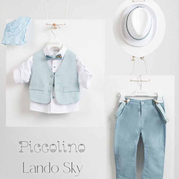 Piccolino Lando christening suit in Sky color