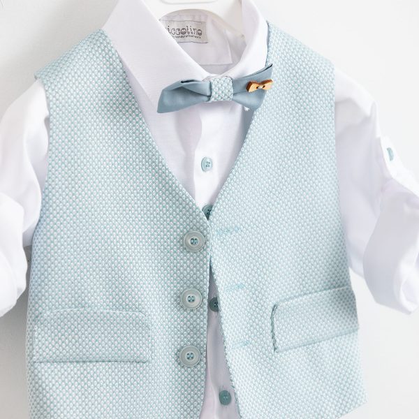 Piccolino Lando christening suit in Sky color