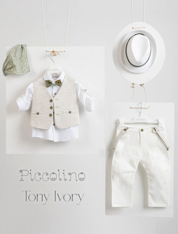 Βαπτιστικό κοστούμι Piccolino Tony σε χρώμα Ivory