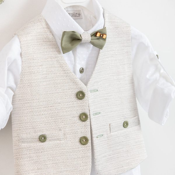 Christening suit Piccolino Tony in Lime color.