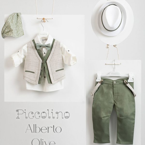 Βαπτιστικό κοστούμι Piccolino Alberto σε χρώμα Olive