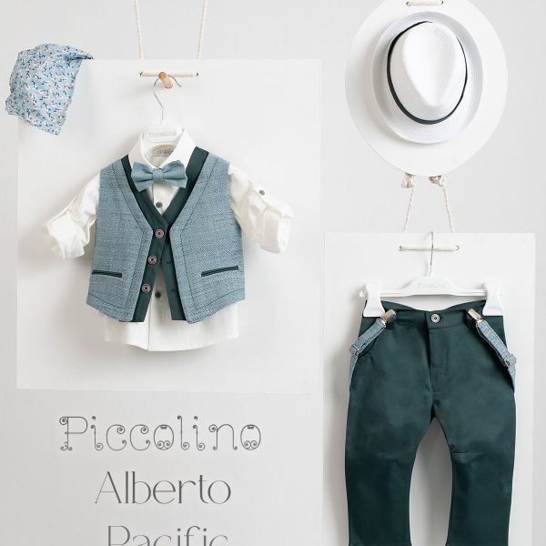 Christening suit Piccolino Alberto in Pacific color