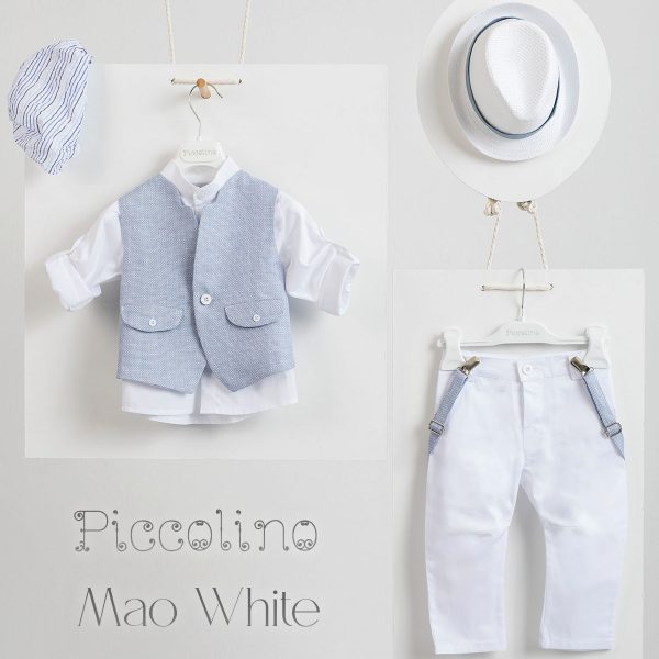 Christening suit Piccolino Mao in White color