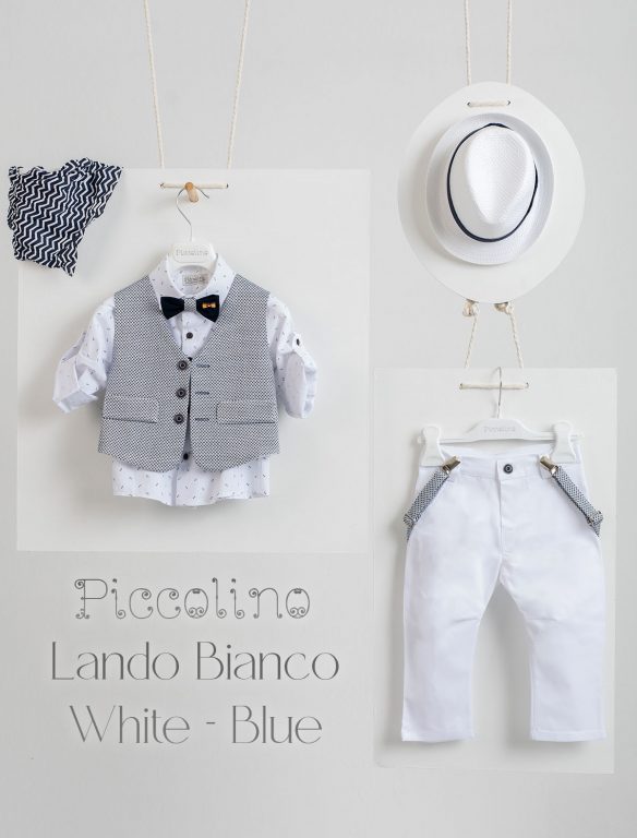 Σετ βάπτισης Piccolino LANDO BIANCO WHITE BLUE