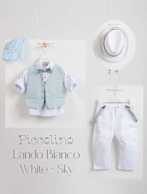 Βαπτιστικό κοστούμι Piccolino Lando-Bianco σε χρώμα White-sky