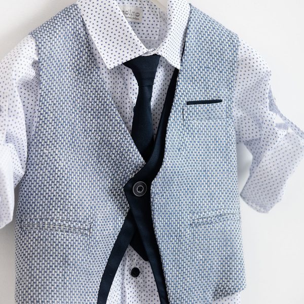 Christening suit Piccolino Silvio-22 in Blue color