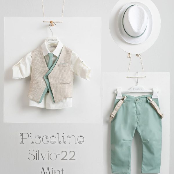 Βαπτιστικό κοστούμι Piccolino Silvio-22 σε χρώμα Mint