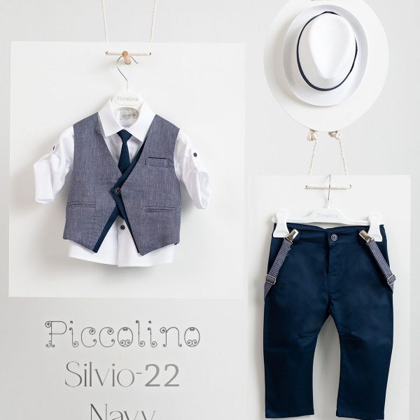 Βαπτιστικό κοστούμι Piccolino Silvio-22 σε χρώμα Navy