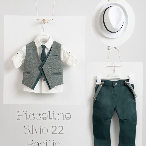 Βαπτιστικό κοστούμι Piccolino Silvio-22 σε χρώμα pacific