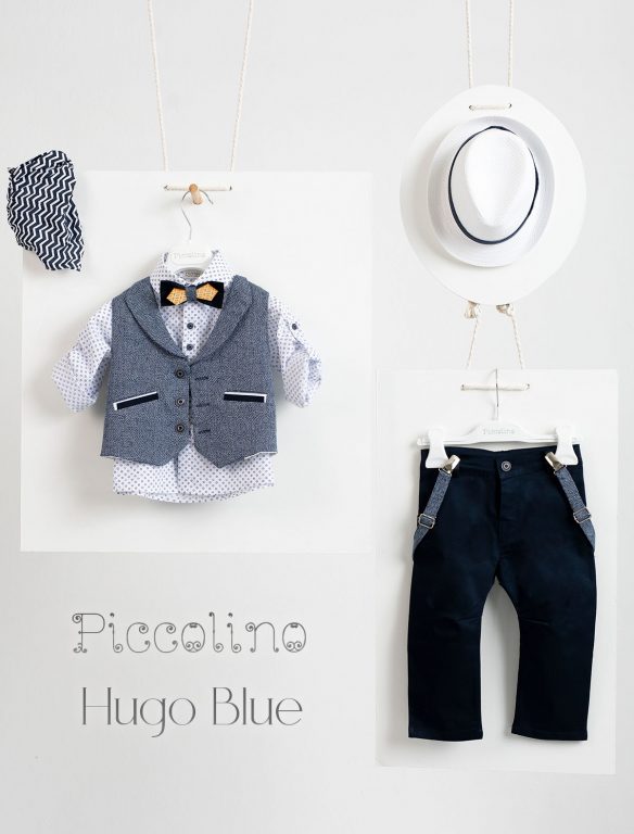 Christening suit Piccolino Hugo in Blue color