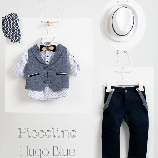 Christening suit Piccolino Hugo in Blue color