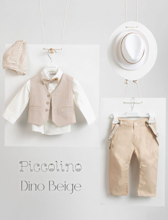 Piccolino Dino christening suit in Beige color