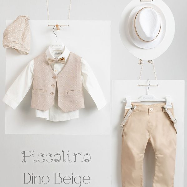 Βαπτιστικό κοστούμι Piccolino Dino σε χρώμα Beige