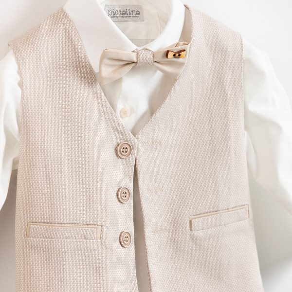 Piccolino Dino christening suit in Beige color