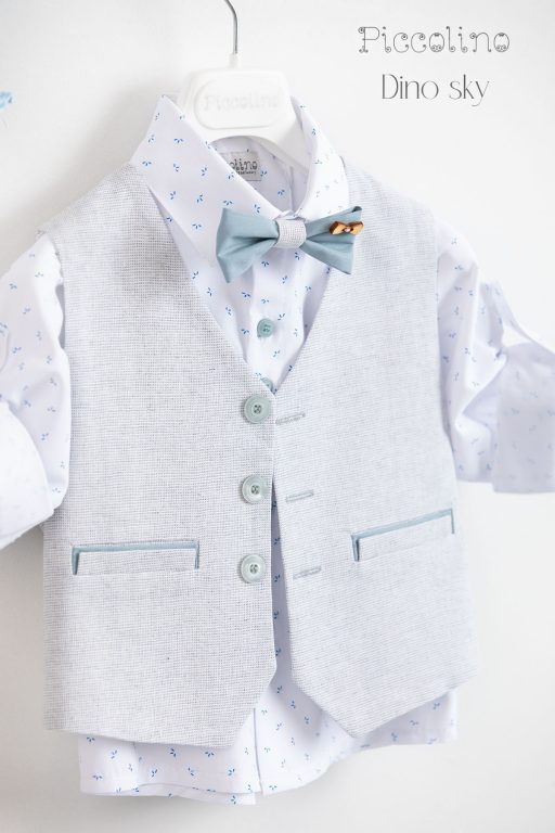 Piccolino Dino christening suit in Sky color