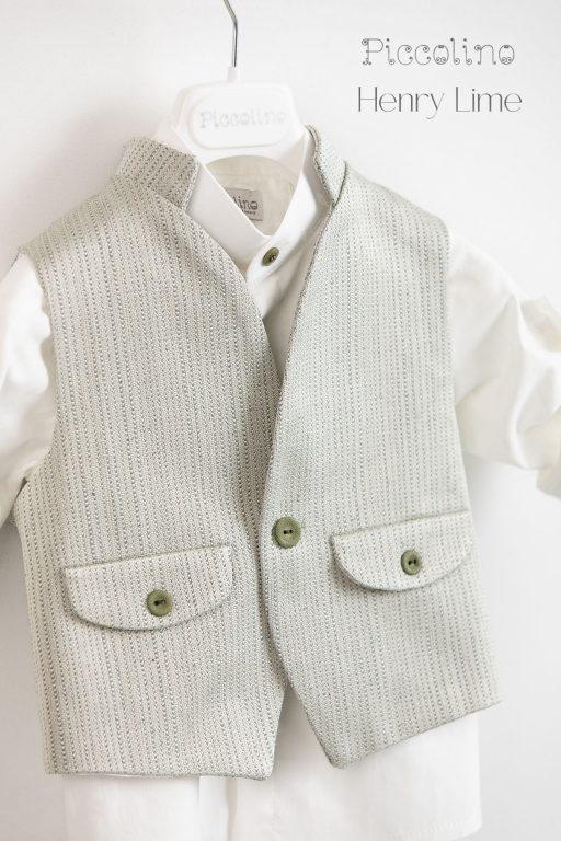 Piccolino Henry christening suit in Lime color