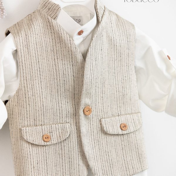 Piccolino Henry christening suit in Tobacco color