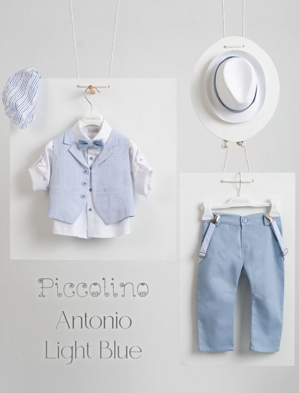 Christening suit Piccolino Antonio in Light blue color