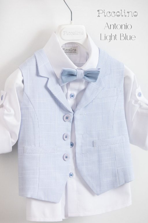 Christening suit Piccolino Antonio in Light blue color