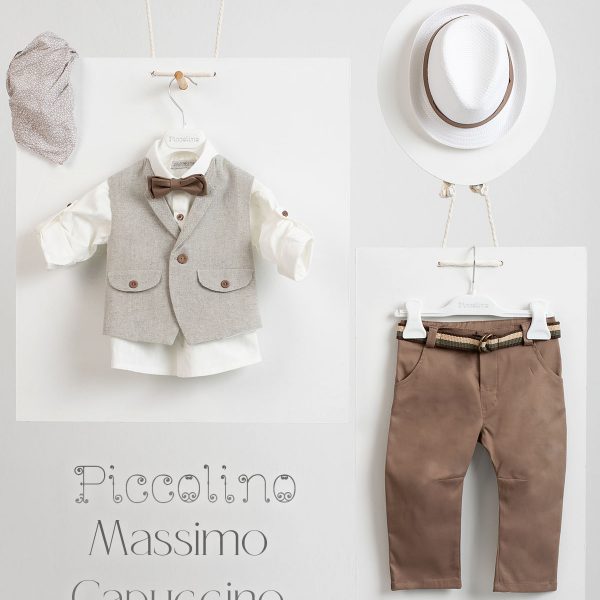 Βαπτιστικό κοστούμι Piccolino Massimo σε χρώμα Capuccino