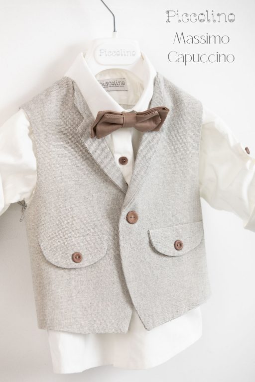 Christening suit Piccolino Massimo in Capuccino color