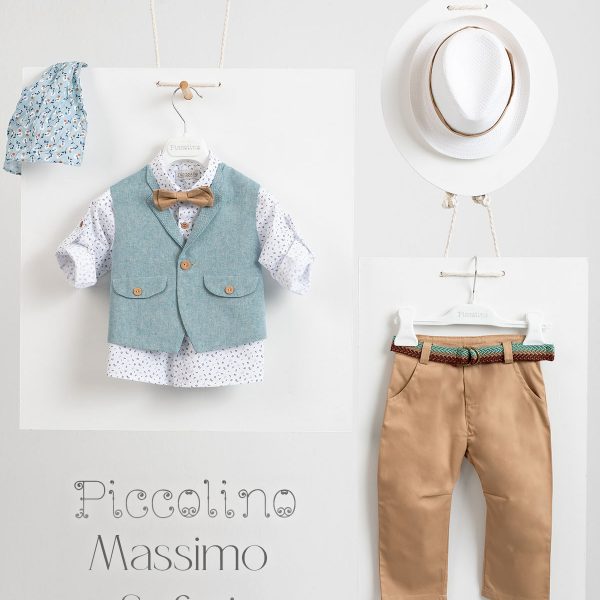 Piccolino Massimo christening suit in Safari color