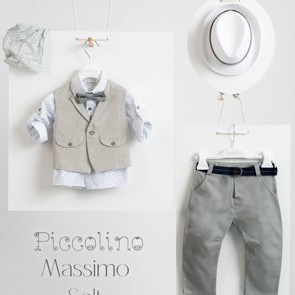 Βαπτιστικό κοστούμι Piccolino Massimo σε χρώμα salt
