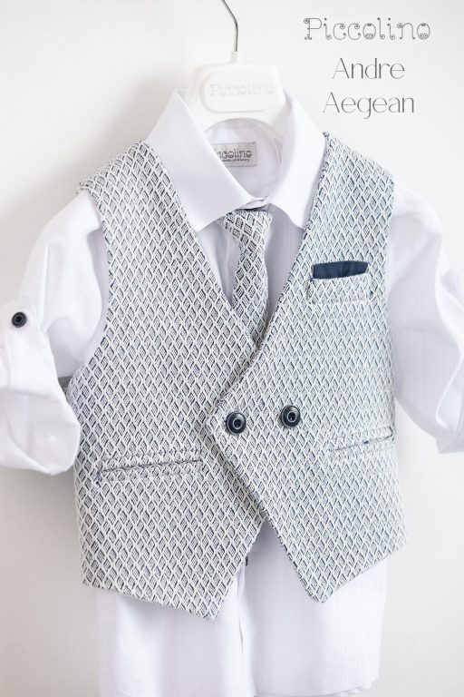 Christening suit Piccolino Andre in Aegean color
